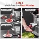 AAOBOSI Meat Grinder Electric 3000W Max with 60dB Quiet DC Motor, Auto-Reverse & Storable Food Pusher - 3 Speed Settings,Grinding, Sausage & Kibbe Making for Home Use
