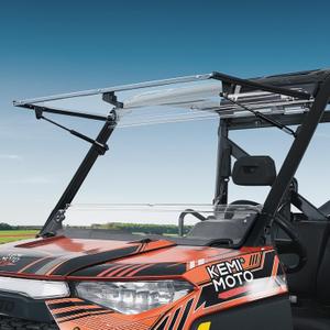 KEMIMOTO 2-IN-1 Flip Windshield Compatible with Ranger 1000, Scratch Resistant Fold Front Windshield Compatible with Polaris Ranger XP 900/1000/ Crew XP 1000/ Diesel 2014-2025