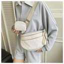 Checkered Crossbody Bum Bags for Women, Nylon Sling Bags with Shoulder Strap, Large Capacity Checkered Purse Bag