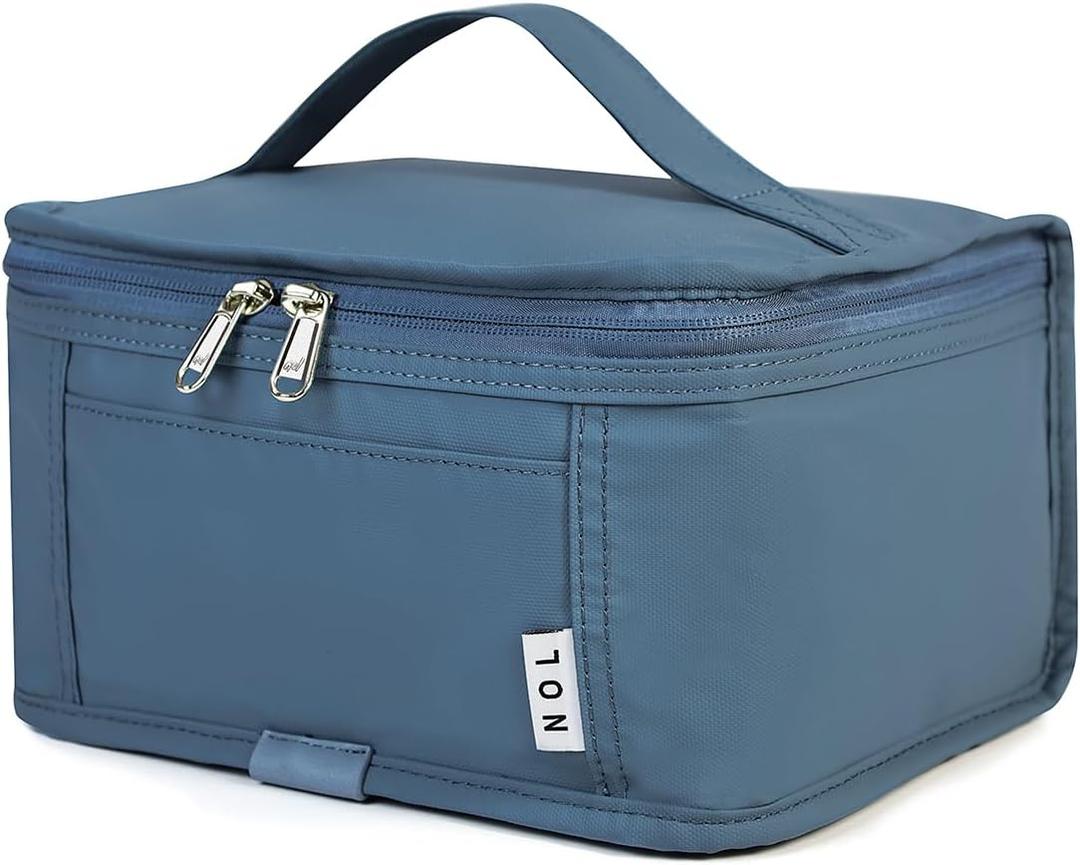 NOL Natural Organic Lifestyle Small Lunch Bag Mini Lunch Box Insulated Lunch Bag for Men/Women Leakproof Cooler Tote Bag Lightweight Nylon Waterproof Lunch Box For Work, Dusty blue (Medium(5 Liters))