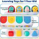 Montessori Cause and Effect Toy 6-12 Months, Baby Push Button Pop Up Animal Toy, Interactive Sensory Toys for Toddlers 1 2 3, Developmental Educational Toy for Boys Girls 9 10 11 Months