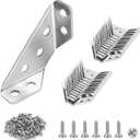 PlusRoc 24-Pack Universal Stainless Steel Furniture Corner Connectors with Screws - Heavy Duty Triangular Support Brackets for Wood Furniture, Drawers, Cabinets, Tables, and Chairs