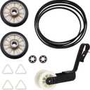Dryer Repair Kit Replace for Whirlpool WED5050LW0 WED5050LW1 WED5100VQ0 WED5100VQ1 WED5200VQ0 WED5200VQ1 WED5100SQ0 WED5300ST0 - Drum Rollers 14210017, Belt 341241, Idler Pulley 14210023
