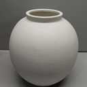 White Ceramic Vase - Large 10.8 Inch Round Floor Vase for Centerpieces, Farmhouse Flower Vases, Rustic Minimalist Home Decor (Sandstone White)