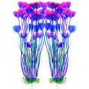 AQUANEAT Artificial Fish Tank Plants, Plastic Aquarium Accessories Large, 15.5 inch Purple Decorations, 2pcs