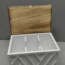 Tampon Holder for Bathroom Decor, Feminine Product Organizer with Lid, Shark Week Tampon Storage, Wood Pad and Tampon Organizer for Toilet Organizer, Bathroom Accessories Box for Girl Stuff (1Pcs-White)