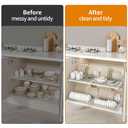 Pull-out Cabinet Organizer Fixed with Adhesive Nano Film, Slide out Dish Drying Rack for Kitchen Cabinets, Pull Out Drawer for Kitchen Under Sink Organizer