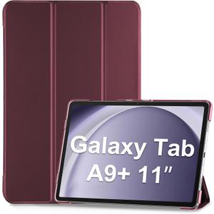 ProCase Smart Case for Galaxy Tab A11+ Plus/A9+ Plus 11 Inch, Slim Stand Hard Back Shell Protective Tablet Cover Folio Case for 11" Galaxy Tab A11+ Plus 2025/A9+ Plus 2023 -Wine