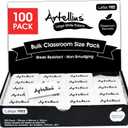 Artellius White Erasers - Large Size Latex & Smudge Free - Bulk School Supplies for Classrooms, Drawing, Teachers, Homeschool, Office, Art Class - Pack of 100 - Teacher Supplies