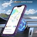 Hocase for iPhone 16e Case, with Magnetic Ring Stand [Compatible with MagSafe] [Military Grade Protection] Slim Shockproof Translucent Protective Phone Case - Purple