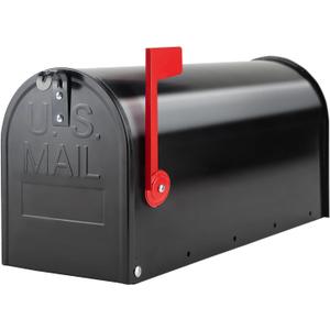 Mailboxes for Outside Post Mount, Black Metal Mailbox, Standard Size, 20 x 8.7 x 6.7 Inches