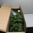 7Ft Pre-lit Artificial Pencil Christmas Tree Hinged Fir PVC Tree with 350 LED Lights
