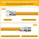 AMI PARTS 72" Flexible Gas Line Kit Yellow Coated, Gas Hose Connector Kit for Dryer, Stove, Water Heater,5/8" OD(1/2" ID) Stainless Steel Gas Line with Connector 1/2" MIP &1/2"FIP & 3/4"MIP Fitting
