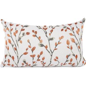 YOUR SMILE Classical Embroidery Jacquard Orange Square Decorative Throw Pillow Case Cushion Cover,12x20 inch