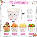 WorldBazaar Easter Snack Cups for Kids Paper Bowls Ice Cream 24 Sets Disposable Easter Party Supplies Treat Food Container Holiday Decorations Bunny