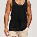Runcati Mens Workout Tank Tops Sleeveless Shirt Muscle Gym Bodybuilding Fitness Training Loose Fit T Shirts (Black, M)