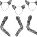 Funny Party Hats Wolf Costume Accessories - Halloween Costume Ears - Wolf Ears & Tail Set (Gray)