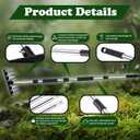 Stainless Steel Weeding Tool, Thickened Version 8 Tines Weeder Rake, Weed Puller Tool with Long Handle, for Removing Weeds, Loosening Soil, Cleaning Flower Beds, Pine Needles & Lawn Prep