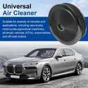 High Flow 14"x3" Round Air Cleaner filter Kit Compatible with GMC Chevy Ford Chrysler Dodge V8 with Flow-Thru Lid Caburetor 5-1/8" Carb Neck Black