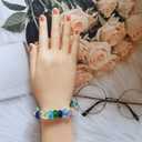 2 x 100PCS Colored Acrylic Crystal Beads Round Crackle Beads Charms for Jewelry Making Bracelets Large Hole Spacer Beads for Hanging Charms DIY Art Christmas Ornament Birthday Gifts (Colour Mixture)