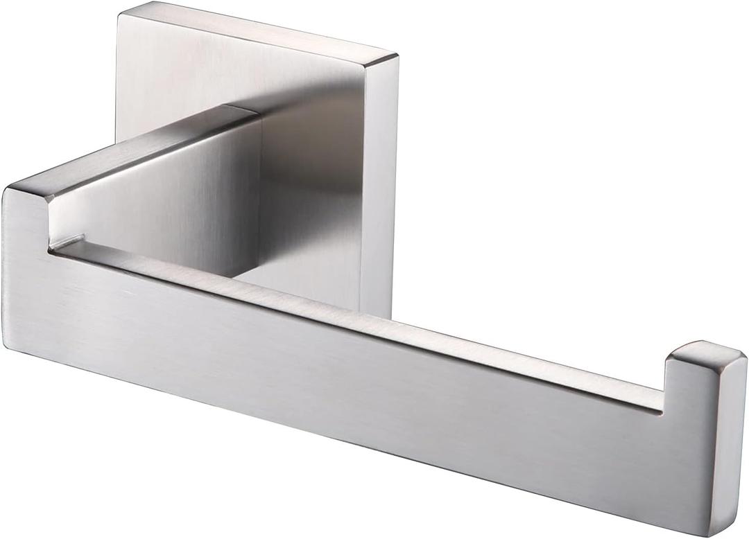 KOKOSIRI Toilet Paper Roll Holder Brushed Nickel Toilet Paper Holder Stainless Steel for Kitchen Bathroom Dispenser Wall Mounted, B2003BR (Without Shelf(1 Pack))