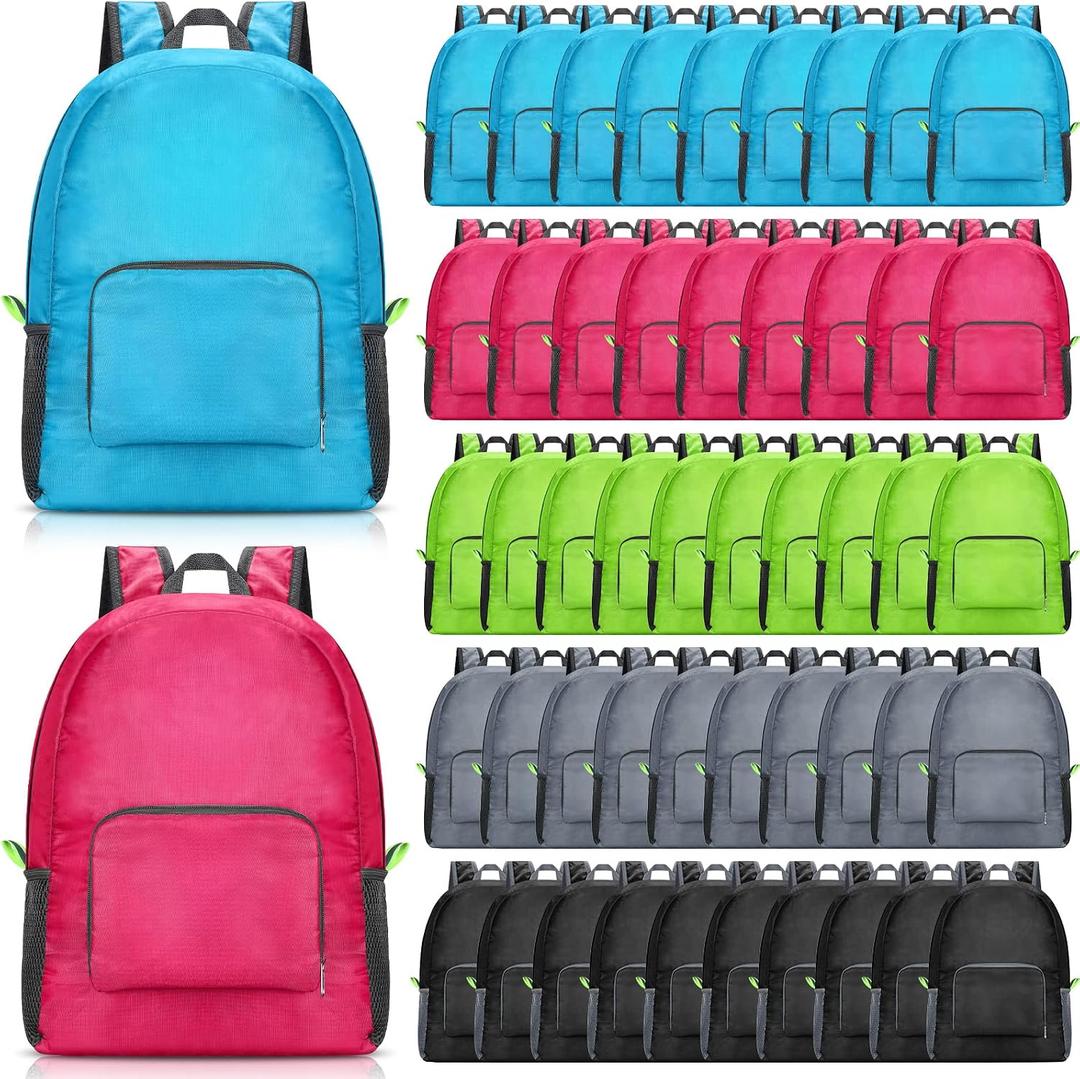 Eccliy 50 Pack Backpacks in Bulk 17 Inches Wholesale Back Pack Basic Backpack for adult Lightweight Outdoor Travel Bookbags(5 Colors), One Size