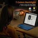 OYEEICE Keyboard Case for iPad 9.7 Inch 6th/5th Gen 2018/2017, Detachable 7 Color Backlit Wireless Keyboard Case for iPad Air 2 with Pen Holder - Black