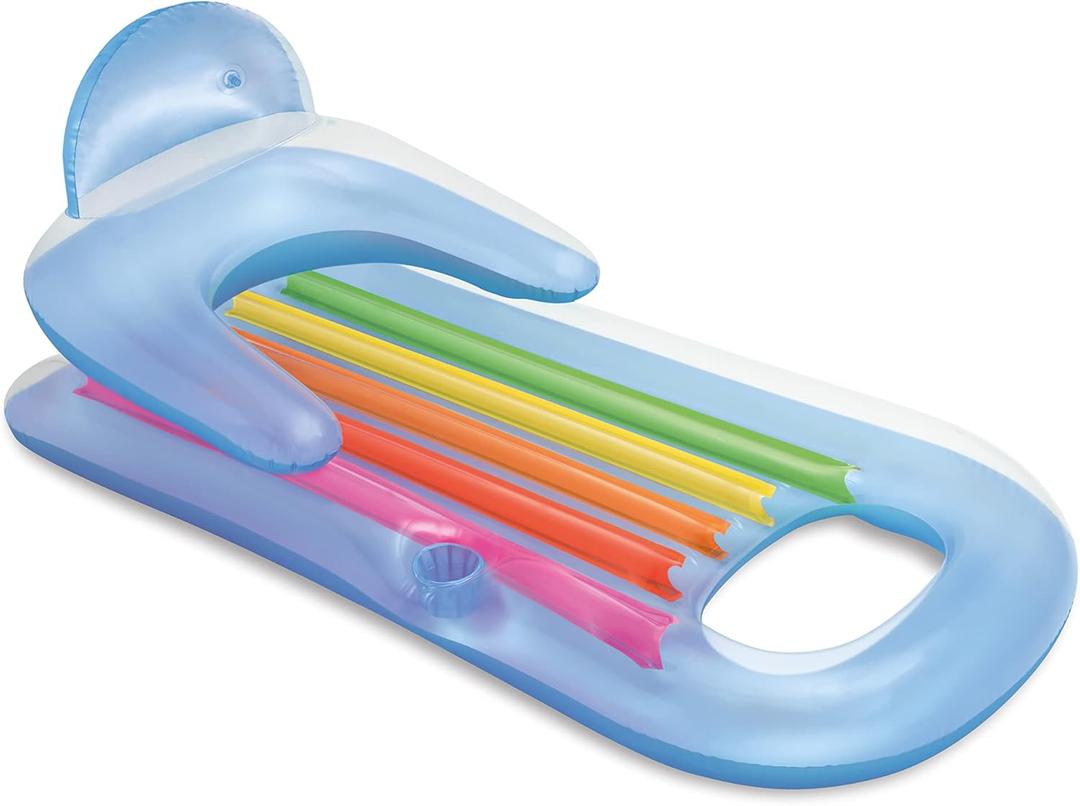 Intex King Kool Inflatable Lounge, 63" X 33.5", 1 Pack (Colors May Vary)
