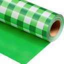 Burymento Green Checkerboard Wrapping Paper, Gift Wrap for Birthday, Valentines, Mothers day, Graduation, Wedding, Fathers day, Baby Shower, Christmas (17in x 32.8ft)