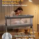 4-in-1 Baby Bassinets Bedside Sleeper, Bedside Bassinet with Wheels, 6-Height Adjustable Bassinet with Soft Mattress, Mosquito Net, Soothing Toy for Newborns & Infants(Grey)