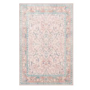 Modern Light Pink Traditional Patterned Washable Decorative Carpet  2'4" x 4'
