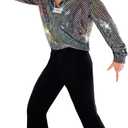 Morph Mens Disco Costume 70s Outfit Full Disco Shirt Retro Party Wear 70s Style Clothing for Men (X-Large)