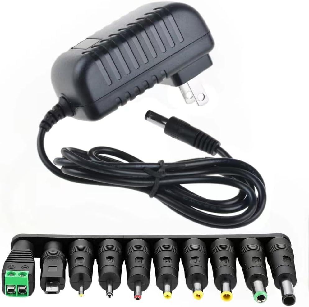 13.5V 1A Switching Power Supply 30W Universal Power Cord 10 Multi Jacks Adaptor Replacement Regulated 13.5V AC/DC Adapter 13.5V 1000mA 800mA 500mA Charger Transformer Plug