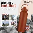 Salv Brown 40 oz Insulated Water Bottle  Reusable Stainless Steel, Leak-Proof, BPA-Free, Keeps Water Cold for 24H  With Handle for Gym, Travel & Hiking