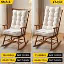 1 MIDDLE ONE Rocking Chair Cushion Outdoor Indoor, Memory Foam Replacement Rocking Chair Pads, Set of Thicken Seat & Back Cushions with Ties for Rocker (Black, 22"X17"/17"X17")