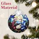 3 x Christian Gifts: Stained Glass Nativity Scene Ornament | Christmas Ornaments (Christmas Tree Ornaments), Religious Decor, Holy Family Decoration, Religious Gifts, Baptism Gift & Xmas Gift