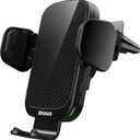 ZOOAUX Wireless Car Charger Vent Mount, 15W Fast Charging Auto-Clamping Car Mount, Air Vent Car Phone Holder for iPhone 15/15 Pro/14/13 Pro/XS/XR/X/8,Samsung S24/S23/22/S21/S10 (Black)
