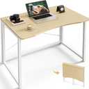 Huuger Folding Desk for Small Spaces, 31.5 Inch Foldable Computer Table, for Home Office, Study, Bedroom, Dorm, Space Saving, Small Writing Work Office Computer Desk, Easy to Fold, Oak, 18.9"d X 31.5"w