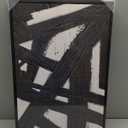 Framed Black and White Abstract Wall Art for Living Room, 3 Piece Modern Minimalist Canvas Prints Artwork for Walls, Contemporary Black Lines Paintings Wall Decor, Hallway, Bedroom, Office, 16x24 Inch