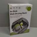 JASIWAY Dish Drying Rack in Sink, Expandable Stainless Steel Dish Drainers for Kitchen Counter, Dish Dryer Rack for Inside Sink, Over The Sink Dish Racks with Utensil Holder, Silver