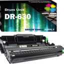 (1 x Drum) Green Toner Supply Compatible DR630 Drum Unit (Drum only) Replacement for DCP-L2520DW DCP-L2540DW MFC-L2700DWMFC-L2740DW Printer