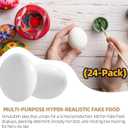 CALPALMY 24 Pieces Hyper-Realistic White Wooden Eggs - 2 Dozen Fake Easter Eggs for Painting, Decorating, Crafting, Pretend Play, Simulation Toys, Fake Food, Nest Box Training