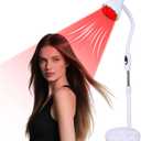 275W Infrared Heat Lamp Red Light Portable Floor Hair Dryer Stand Up Color Processor Styling Perming Dryer Accelerator 110V (White)