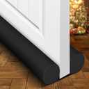 Holikme Door Draft Stopper Door Sweep Weather Stripping Noise Blocker Window Breeze Blocker Adjustable Draft Door Closers, Black