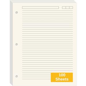 Premium College Ruled Loose Leaf Paper  100 GSM, 100 Sheets (200 Pages), 8.5" x 11", 3-Hole Punched, Acid-Free, Fits 3-Ring Binders  Ideal for Students, School & Office