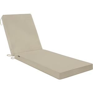 Favoyard Chaise Lounge Cushions Outdoor 72 x 21 x3 Inch Waterproof & 3-Year Fade Resistant Outdoor Lounge Chair Cushions with Removable Cover, Ties and Hidden Zipper for Patio Pool Lounge Chairs (Beige)