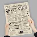 3 x SuperShunhu Jumbo 30th Birthday Card for Men Women, Vintage 30 Year Old Bday Gift for Friends Family, 30 Years Ago Back in 1995