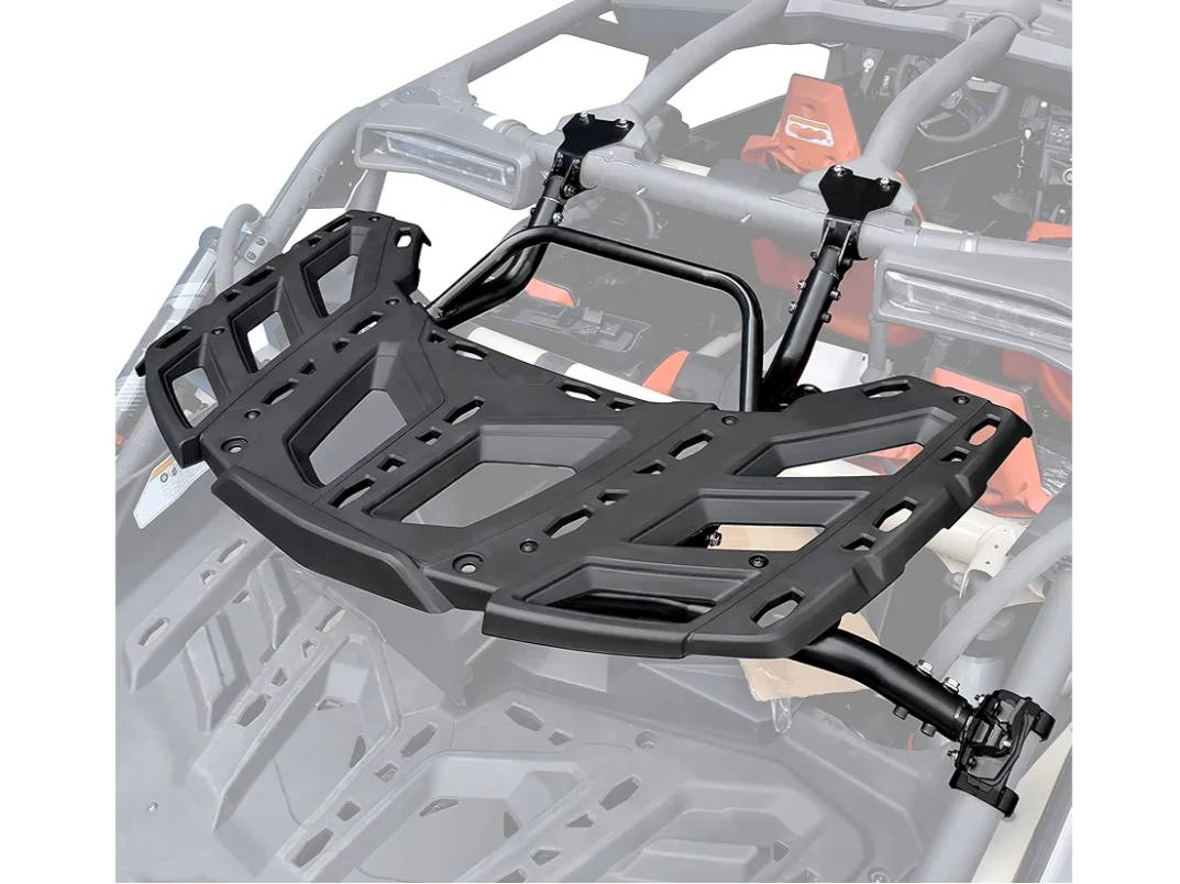 Pivoting Rear Rack Kit with Gas Strut for Can Am Maverick X3 MAX 2017-2025 Accessories, Spare Tire Cargo Luggage Support Cooler LinQ Pivoting Rear Rack Replace OEM #715002881,715003439