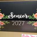 Mooliwe 2027 Senior Night Gifts 48 x 36 Inch Graduation Photo Trifold Display Boards Floral Picture Frame with Alphabet Stickers Picture Display Graduation Photo Frames Poster Boards