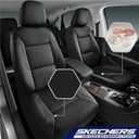 Skechers Memory Foam Seat Covers, Air Cool Mesh Thick Car Seat Covers, Car Seat Covers Front Seats Airbag Compatible, Universal Automotive Comfort for Most Cars, Vans, Trucks, SUV,Black